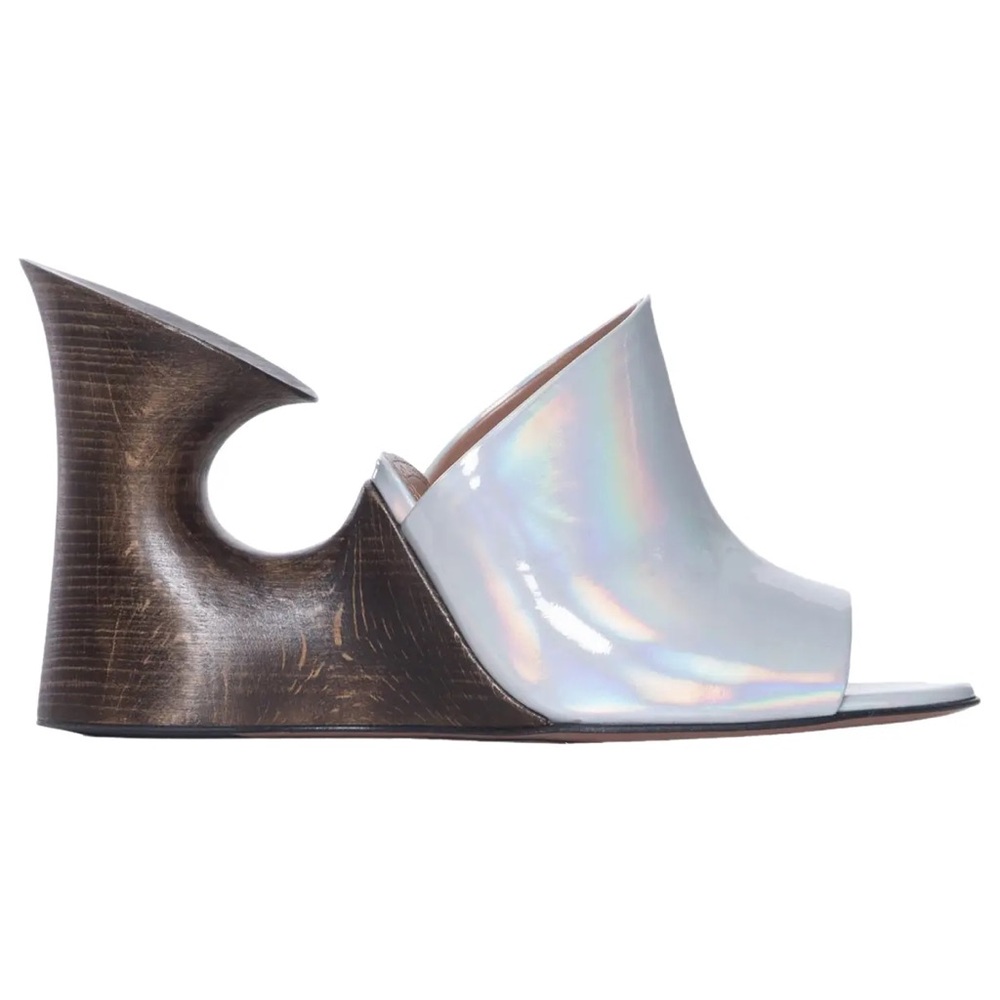 Alaïa Iridescent White Mules NIB